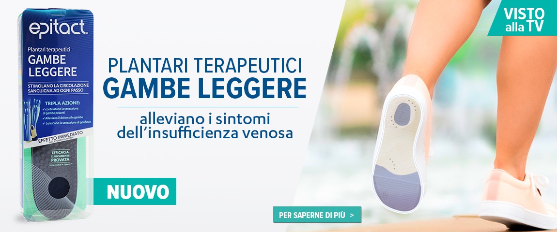 L’uso dei plantari PER GAMBE LEGGERE EPITACT® è consigliato in caso di problemi di circolazione sanguigna agli arti inferiori, insufficienza venosa e vene varicose.